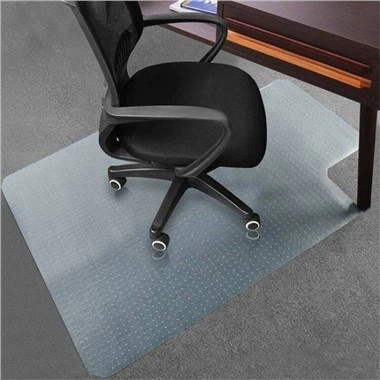 46 "X 60" Polycarbonate Office Chair Mat nrog di ncauj rau ntaub pua plag
